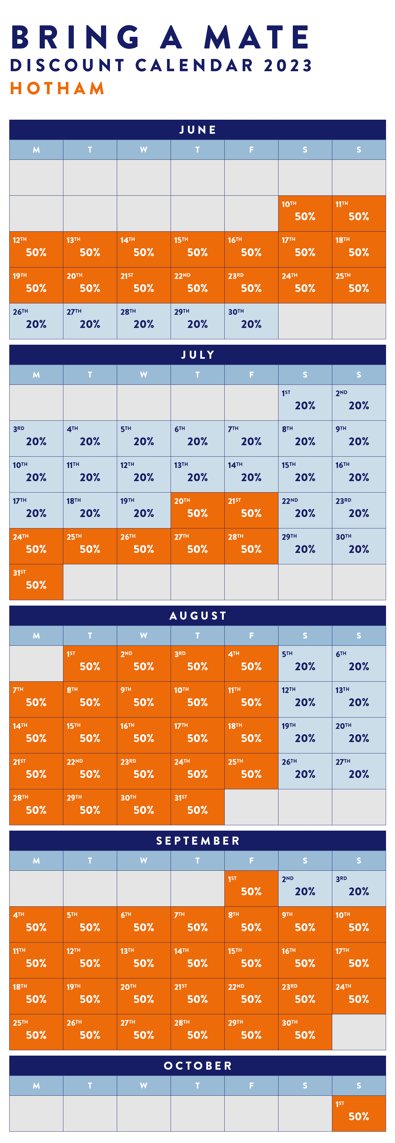 Hotham BAM Discount Calendar