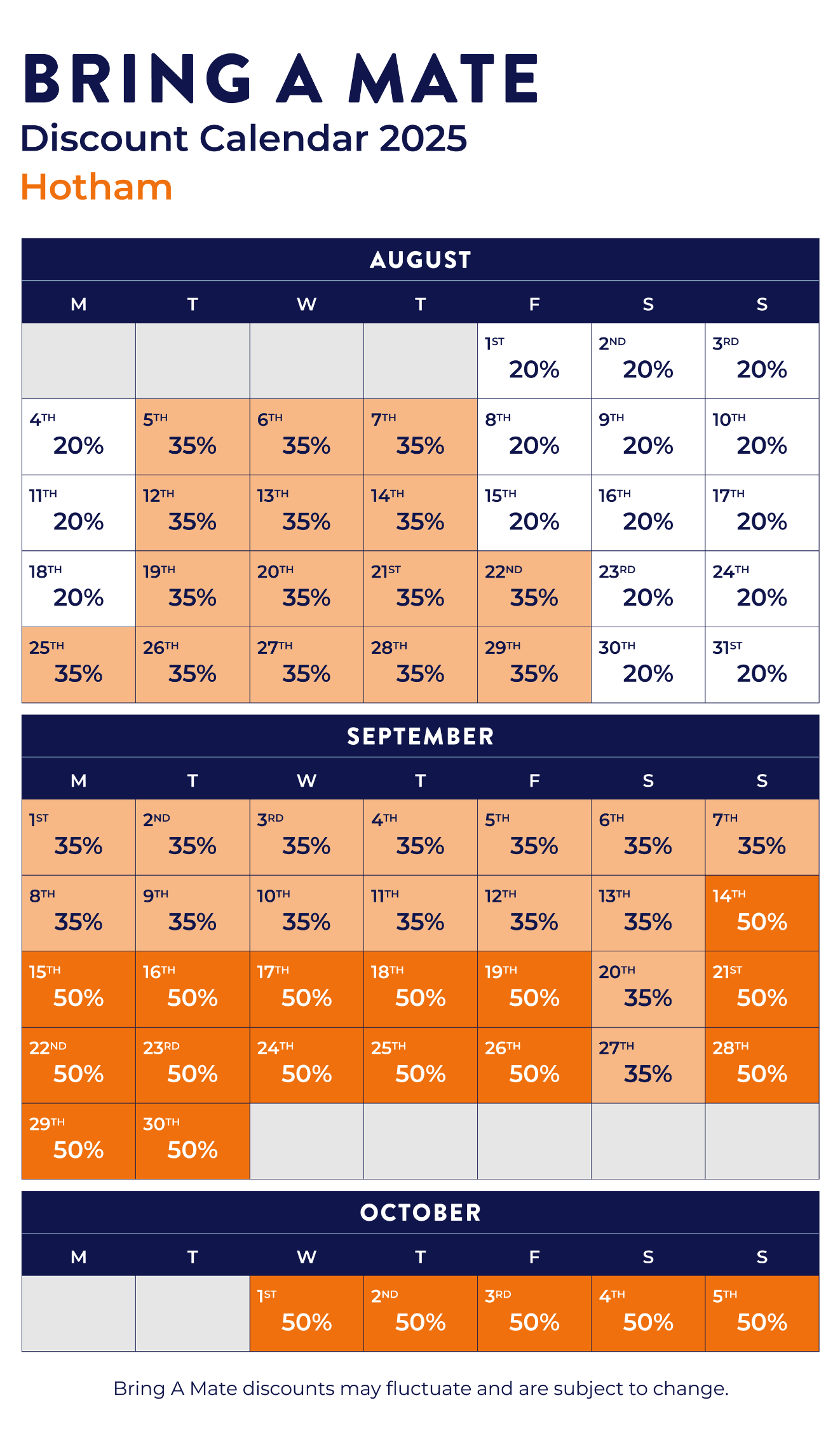 Hotham BAM Discount Calendar