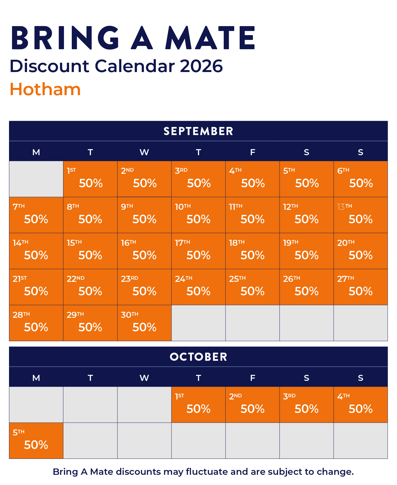 Hotham BAM Discount Calendar